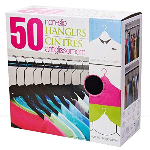 Photo 1 of 50 Velvet Flocked Hangers.  Broad structure: Features a strong structure perfect for also hanging heavier items of clothing.  Wardrobe essentials: Great addition to your wardrobe space.
