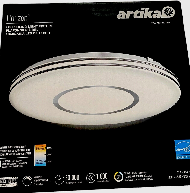 Photo 1 of Artika Horizon LED Ceiling Light Fixture 1800 Lumens 3 Color Preset Dimmable.