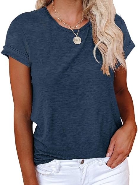 Photo 1 of SIZE S - Felina Women's Short Sleeve Shirts Crewneck Loose Casual Summer Basic Tees Tops