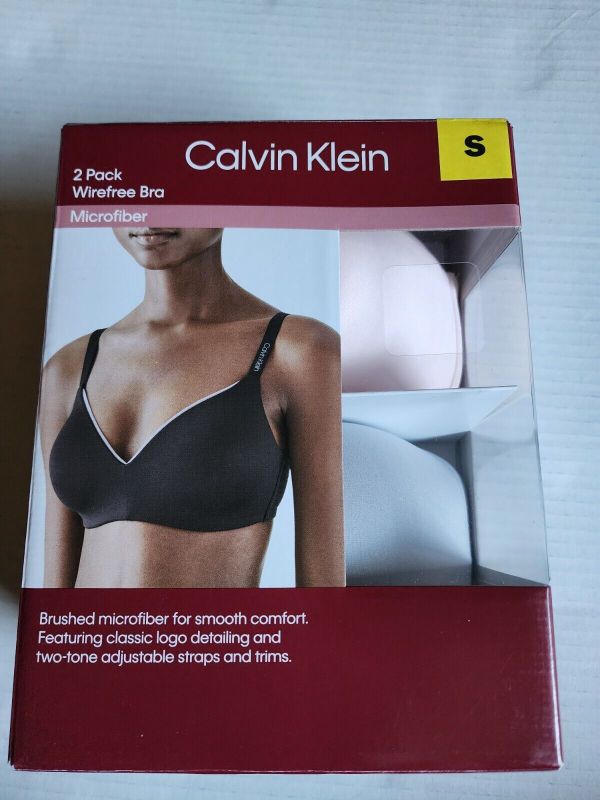 Photo 1 of SIZE S - Calvin Klein Women's Small 2-Pack Microfiber Lightly Lined Wirefree Bra Set