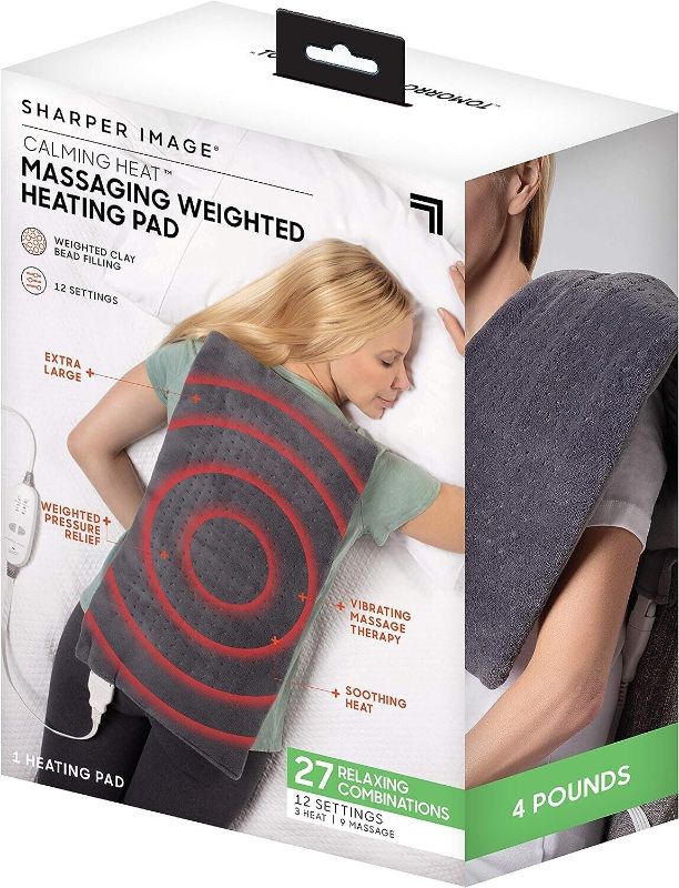 Photo 4 of Sharper Image Calming Heat Massaging Weighted Heat Pad 27 COMBINATIONS 12X24