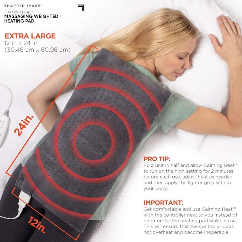 Photo 1 of Sharper Image Calming Heat Massaging Weighted Heat Pad 27 COMBINATIONS 12X24