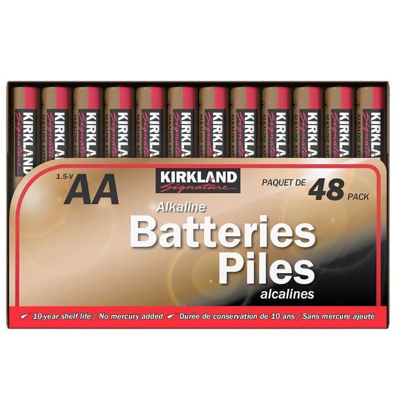 Photo 1 of Kirkland Signature AA Alkaline Batteries 48PK New & Sealed EXP 02/35