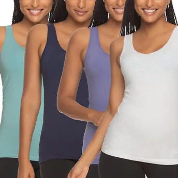 Photo 1 of 3 PACK - SIZE S - Felina Women S Cotton Modal Reversible Tank Top 4 Pack Size: S Color: /Navy/Gray/Teal