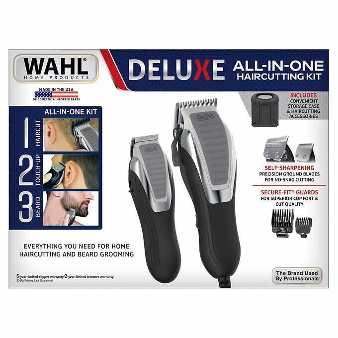 Photo 1 of Wahl Deluxe Hair & Beard Cutting Kit w Cordless & Corded Trimmers + 17 Guides