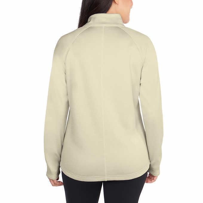 Photo 2 of Size S - Kirkland Signature Womens Jacket Cream Heather Active Full Zip Fleece Pockets