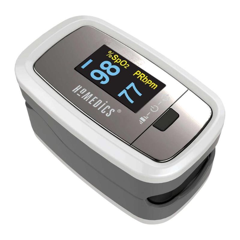 Photo 3 of HoMedics Premium Pulse Oximeter with LED Display. Conveniently check your blood oxygen level and pulse rate in the comfort of your own home with the HoMedics Premium Pulse Oximeter. Measurement accuracy of ±2% oxygen saturation levels, monitor your heart 