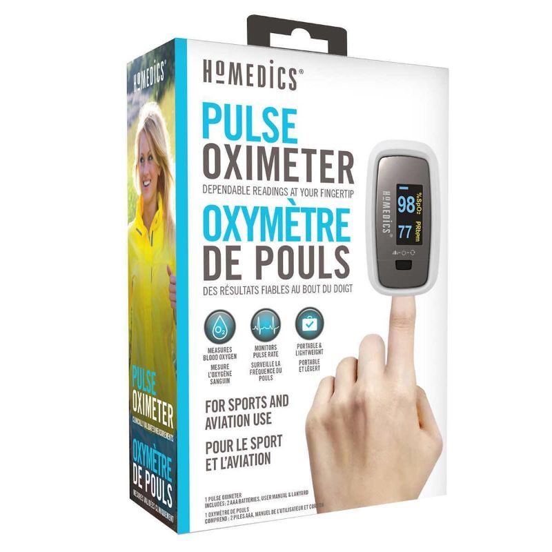 Photo 1 of HoMedics Premium Pulse Oximeter with LED Display. Conveniently check your blood oxygen level and pulse rate in the comfort of your own home with the HoMedics Premium Pulse Oximeter. Measurement accuracy of ±2% oxygen saturation levels, monitor your heart 