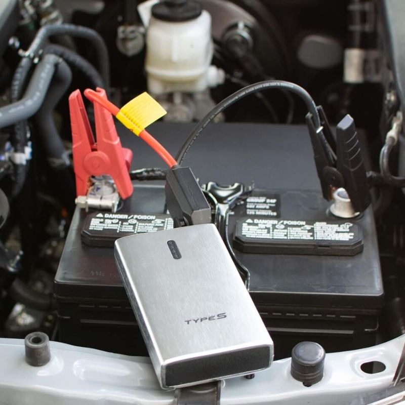 Photo 7 of Type S 12V 6.0L Jump Starter Power Bank with Dual USB Charging and 8,000 GRAY. A Must-Have Item for Every Vehicle - Avoid being stuck on the road by having a reliable and powerful car battery jump starter with the TYPE S 12V 6.0L Jump Starter Qi Wireless 