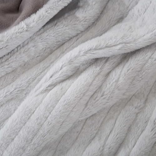 Photo 3 of Berkshire Life Heated Throw - 50 in X 60 in Electric Blanket - EZ Touch Button - 4 Heat Settings - Machine Washable - Extra Long Cord - Reversible White