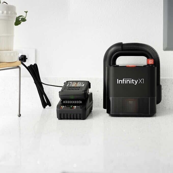 Photo 5 of Infinity X1 IX110 Portable Vacuum Cleaner Power Vac Cordless 20V. With 20V of Suction Power, Infinity X1’s Cordless Car Vacuum is perfect for tough cleanups around the home, office and car. Perfect for suctioning dust and debris from seats, carpets and da