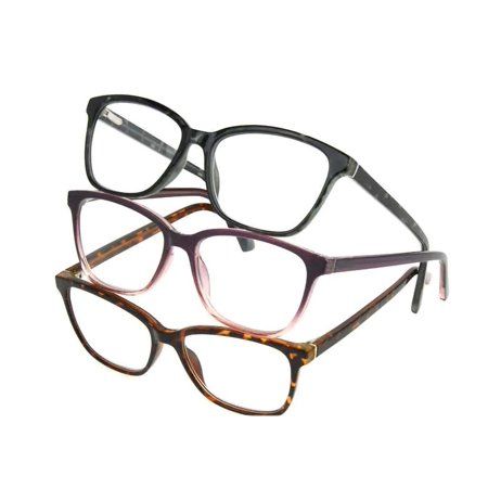 Photo 1 of Design Optics by Foster Grant Kiersey Plastic Square Reading Glasses 3-pack +3.00