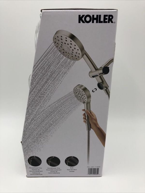 Photo 2 of Kohler Adjustable 3-in-1 Multifunction Shower Head Combo - Brushed Nickel -PRONE