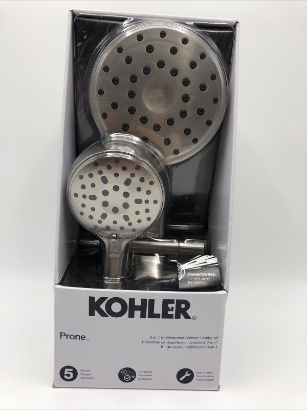 Photo 1 of Kohler Adjustable 3-in-1 Multifunction Shower Head Combo - Brushed Nickel -PRONE