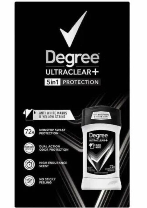 Photo 2 of 5 Count - Degree Men UltraClear+ Antiperspirant Deodorant Black & White 2.7 Oz (5 Count)