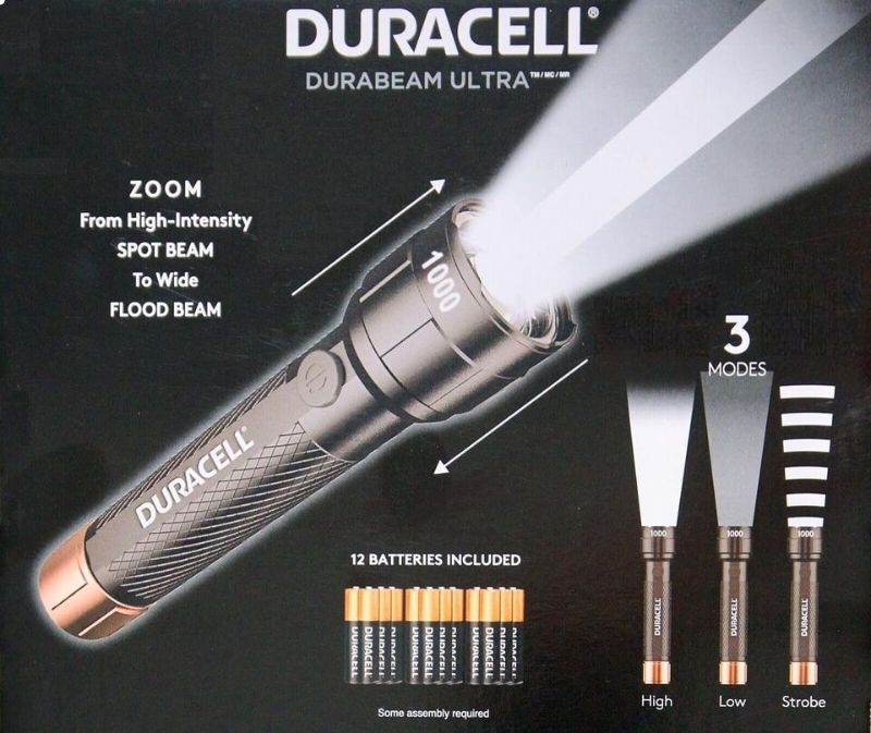Photo 2 of Duracell DURABEAM Ultra LED Flashlight 1000 Lumens 3-Pack. The Duracell 1000 Lumens 4AAA LED Flashlight 3-pack makes the perfect gift. The appearance of the product is simple and elegant. Each flashlight has anti-slip design. It is small enough to fit in 