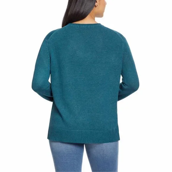 Photo 2 of SIZE S - Ella Moss Women's Crewneck Cozy Long Sleeve Sweater Green 