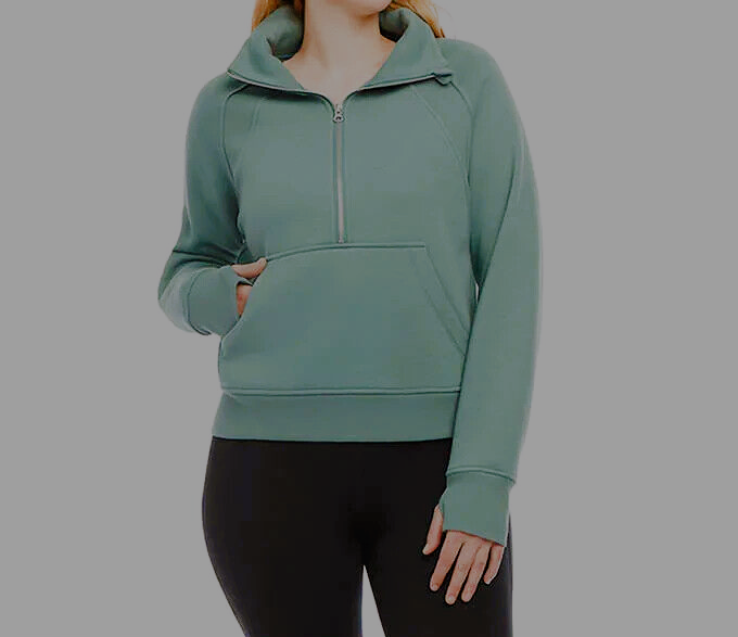 Photo 1 of SIZE S - Danskin Women's Mixed Rib Half Zip Pullover Sweatshirt, Tidewater Jacket