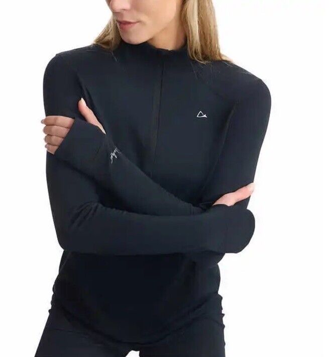 Photo 2 of SIZE L - Paradox Ladies’ 1/4 Zip Merino Wool Blend Base Layer Top Black