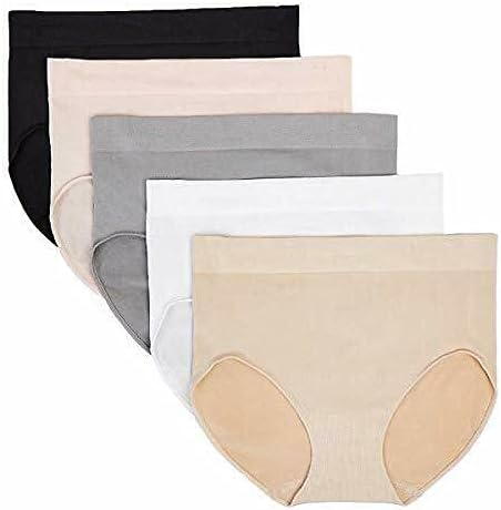 Photo 1 of SIZE S - Carole Hochman Women's Underwear Silky Soft Seamless Full Coverage Modern Brief Panties 5 Pack Multipack Regular & Plus Sizes	