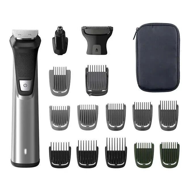 Photo 2 of Philips Norelco Multigroom 9000 Titanium Blades, All-in-one Trimmer . Features: Ultimate Precision for Face, Head & Body. 18 Tools and Accessories. Showerproof Full Steel Body with Advanced Titanium Blade Technology. PowerAdapt Sensor Auto-adjusts to Main