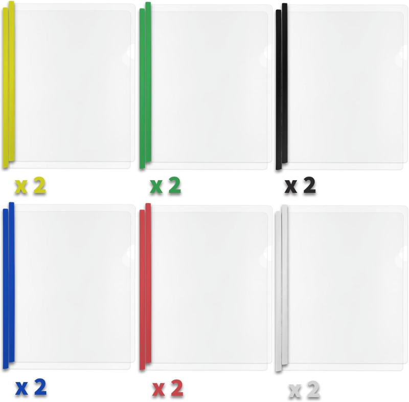 Photo 2 of 12 Pack Clear Report Covers with Sliding Bars, 9Mm Sliding Bar File Folder,