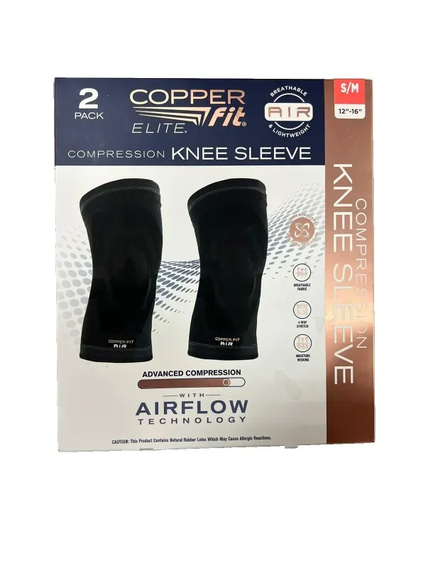 Photo 1 of Elite Copper Fit Knee Compression Sleeve Flexible S/M 12"-16", 