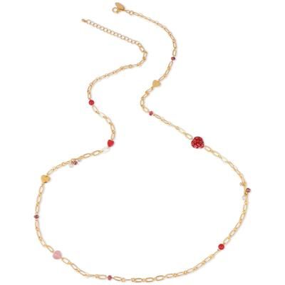 Photo 1 of Style & Co Gold-Tone Mixed Stone Bead & Heart Long Strand Necklace, 42 + 3 Extender, Created for Macy's - Red