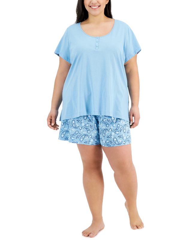 Photo 1 of SIZE 3X - Charter Club Plus Size Printed Cotton Pajama Shirt, Created for Macy's