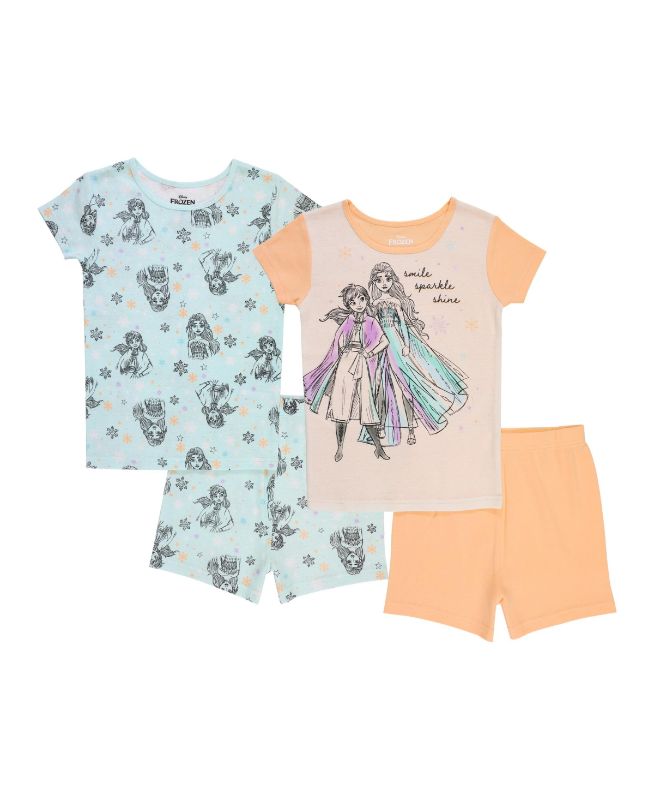 Photo 1 of SIZE 6 - Frozen Little Girls Pajamas, 4 Piece Set - Assorted