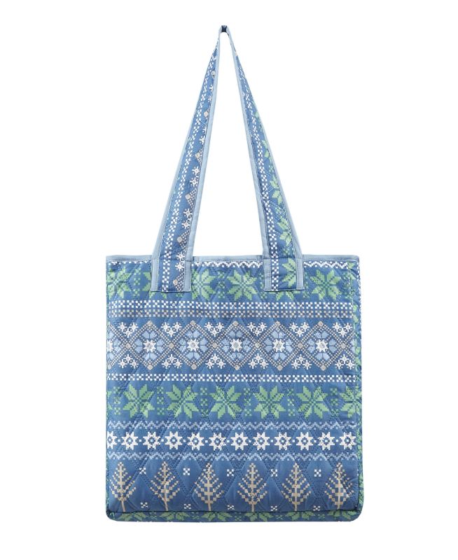 Photo 1 of FULL/QUEEN Martha Stewart Collection Blue Sweater Quilt Bag Set - 4 PC QUILT SET- INCLUDES QUILT- 2 STANDARD SHAMS AND TOTE BAG