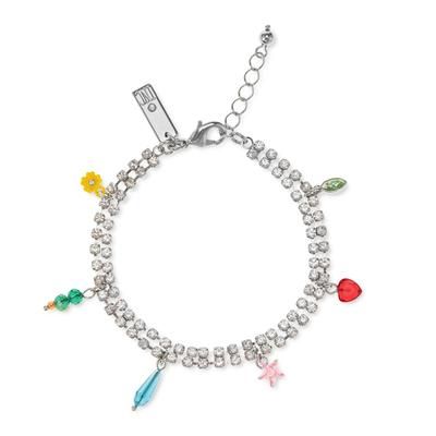 Photo 1 of I.n.c. International Concepts Silver-Tone Mixed Stone Double-Row Charm Bracelet,