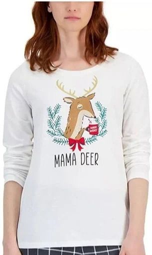 Photo 1 of SIZE XS HOLIDAY Matching Women's Mama Deer Mix It Family Pajama TOP