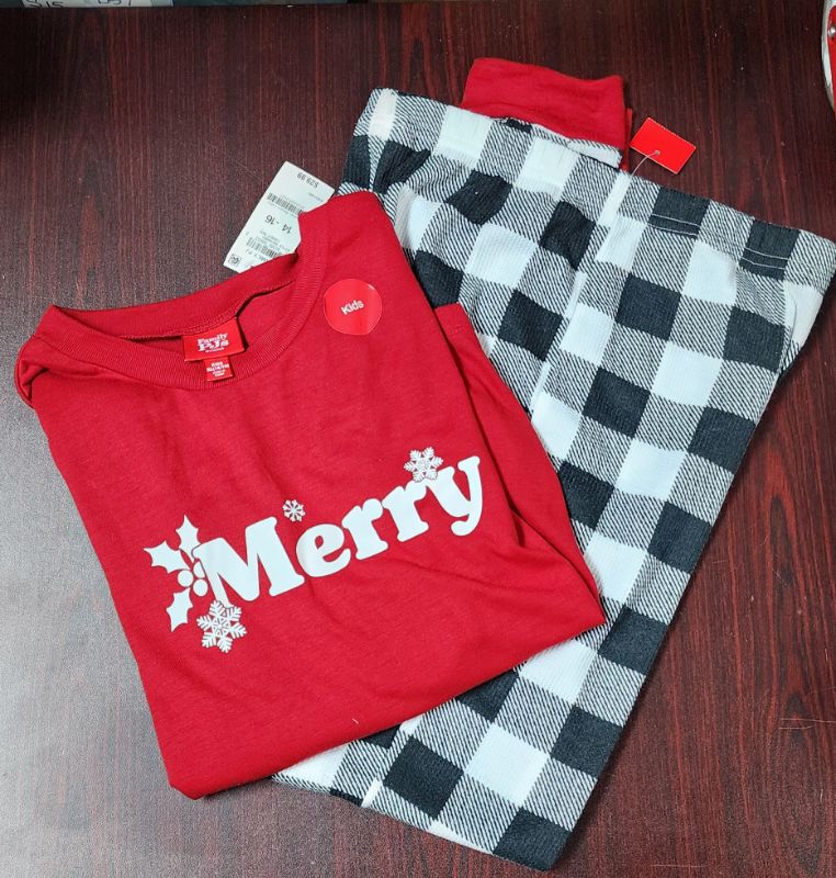 Photo 1 of SIZE 14-16 KIDS HOLIDAY FAMILY PAJAMA SET 