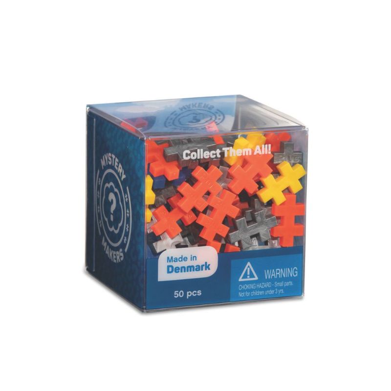 Photo 1 of Plus Plus Mystery Makers: 50 Piece Basic Colors from MindWare. Scan the QR code inside to access our swipe to build App or use the included instructions to build your mystery character. A paper scene is also inside each box to display your finished creati