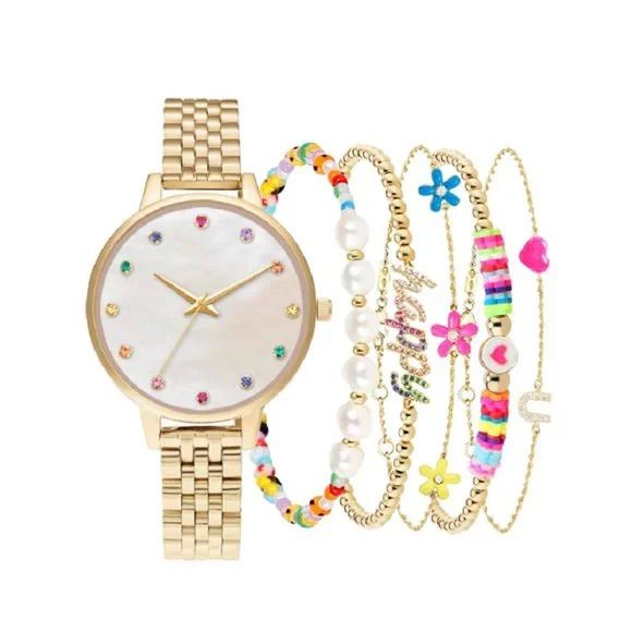 Photo 1 of Jessica Carlye Gold-Tone Bracelet Set Wrist Watch