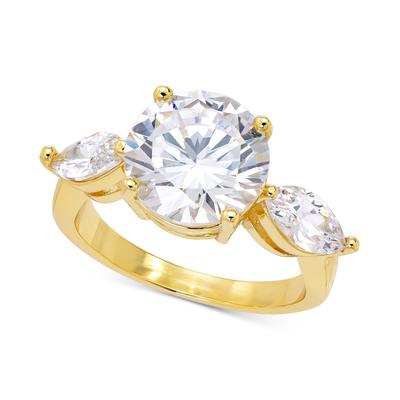 Photo 1 of SIZE 8 Charter Club Gold-Tone Round & Marquise Crystal Triple-Stone Ring