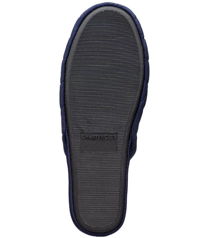Photo 2 of SIZE L 9-10 Charter Club Women's Quilted Slippers, NAVY