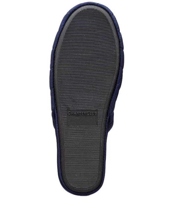 Photo 2 of SIZE XL 11-12 Charter Club Women's Quilted Slippers, NAVY 