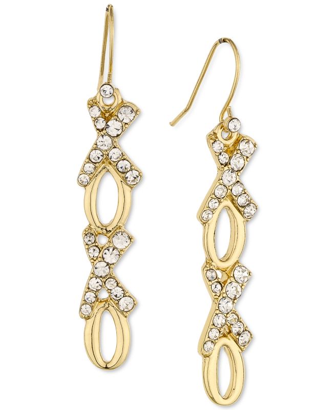 Photo 1 of Holiday Lane Gold-Tone Pave Xoxo Drop Earrings, Valentine 