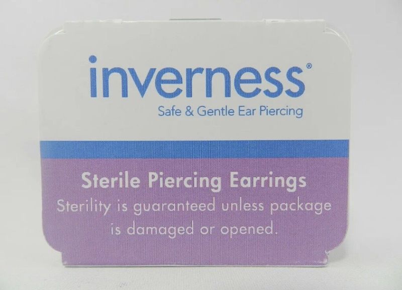 Photo 2 of Inverness 24k Plated Ball Post Earrings with Safety Back, Sterile Enclosed