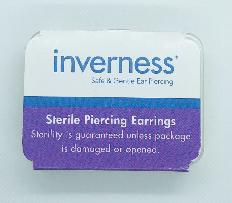 Photo 2 of Inverness Sterile Piercing Earrings 138eb-m 14K white gold 5mm cz