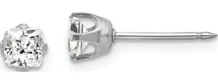 Photo 1 of Inverness Sterile Piercing Earrings 138eb-m 14K white gold 5mm cz