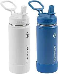 Photo 1 of Thermoflask Set of 2 16 oz Stainless Steel Bottles (White/Blue)