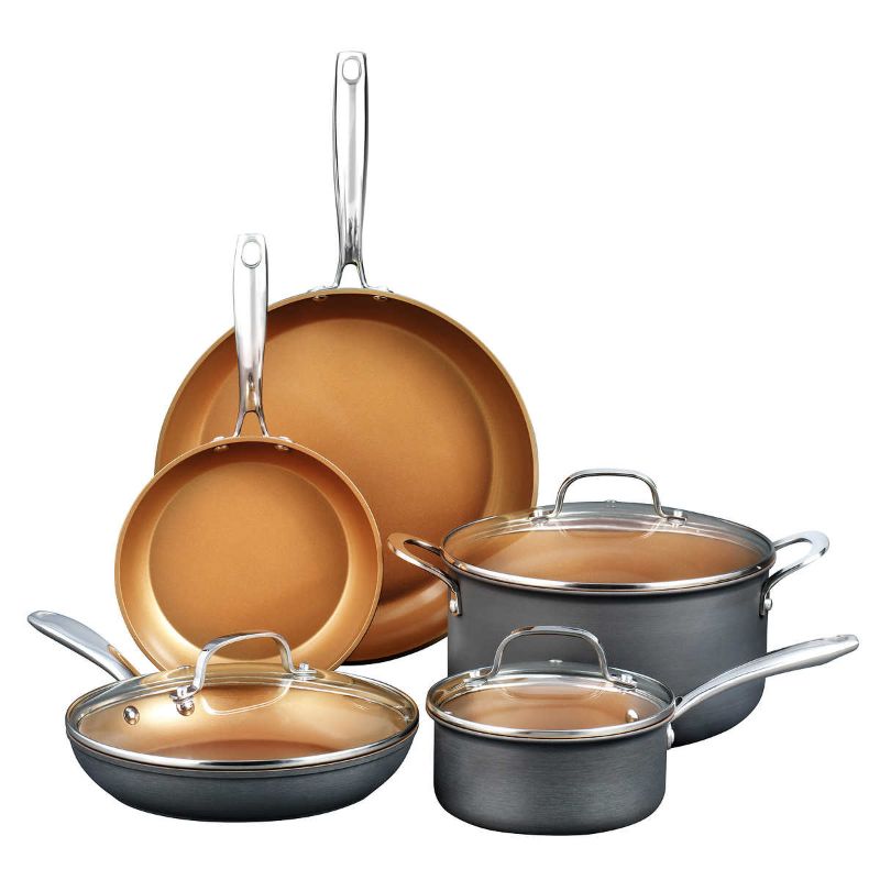 Photo 1 of Gotham Steel Pro Non-Stick 8-piece Hard Anodized Cookware Set