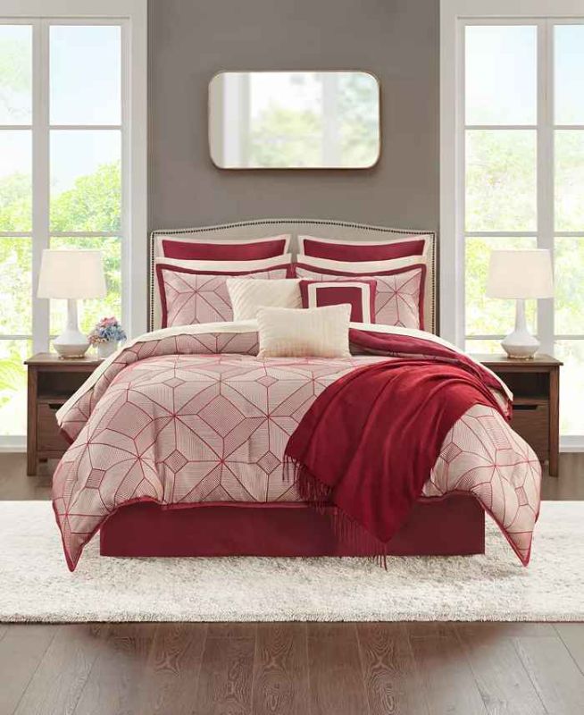 Photo 1 of JLA HOME Emmet 14-Pc. Comforter Set, King, Includes: comforter, throw, 4 pc sheet set, pillow shams, euro shams, bed skirt and decorative pillows