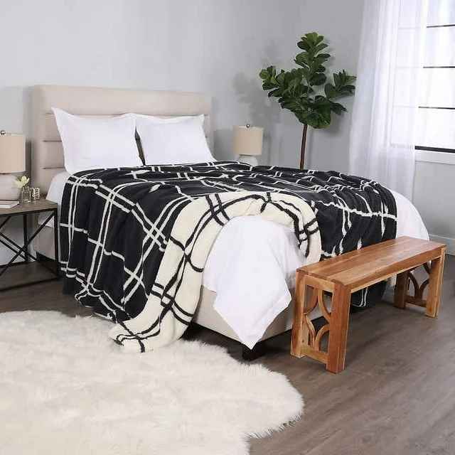 Photo 1 of Life Comfort Reversible Sherpa Fleece Blanket KING Size