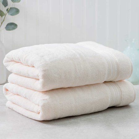 Photo 1 of Charisma Soft Hygro Cotton Two Piece Bath Towel Set, Ivory 