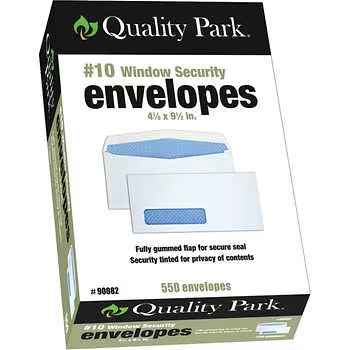 Photo 1 of Quality Park #10 Security Window Envelopes, 24 lb, White, 550 ct