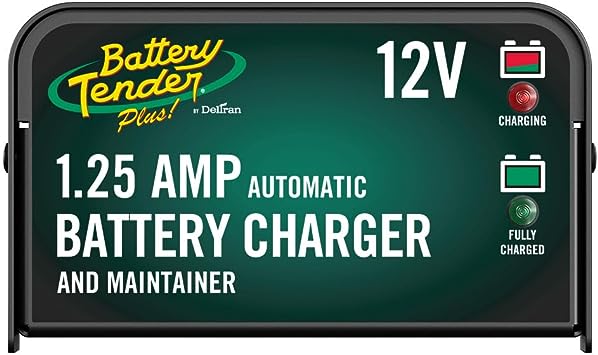 Photo 1 of Battery Tender Plus 12V Battery Charger and Maintainer: 1.25 AMP Powersport Battery Charger and Maintainer for Motorcycles, ATVs, UTVs - Smart 12 Volt Automatic Float Charger - 021-0128